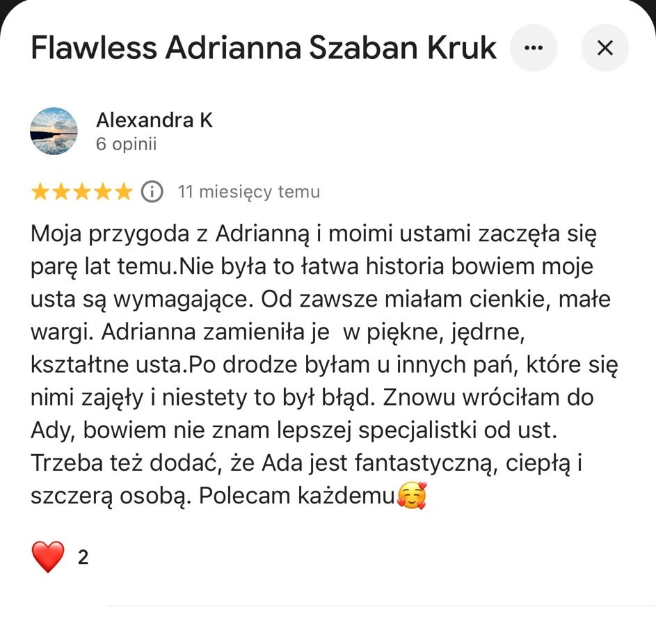 Opinia klientki Flawless