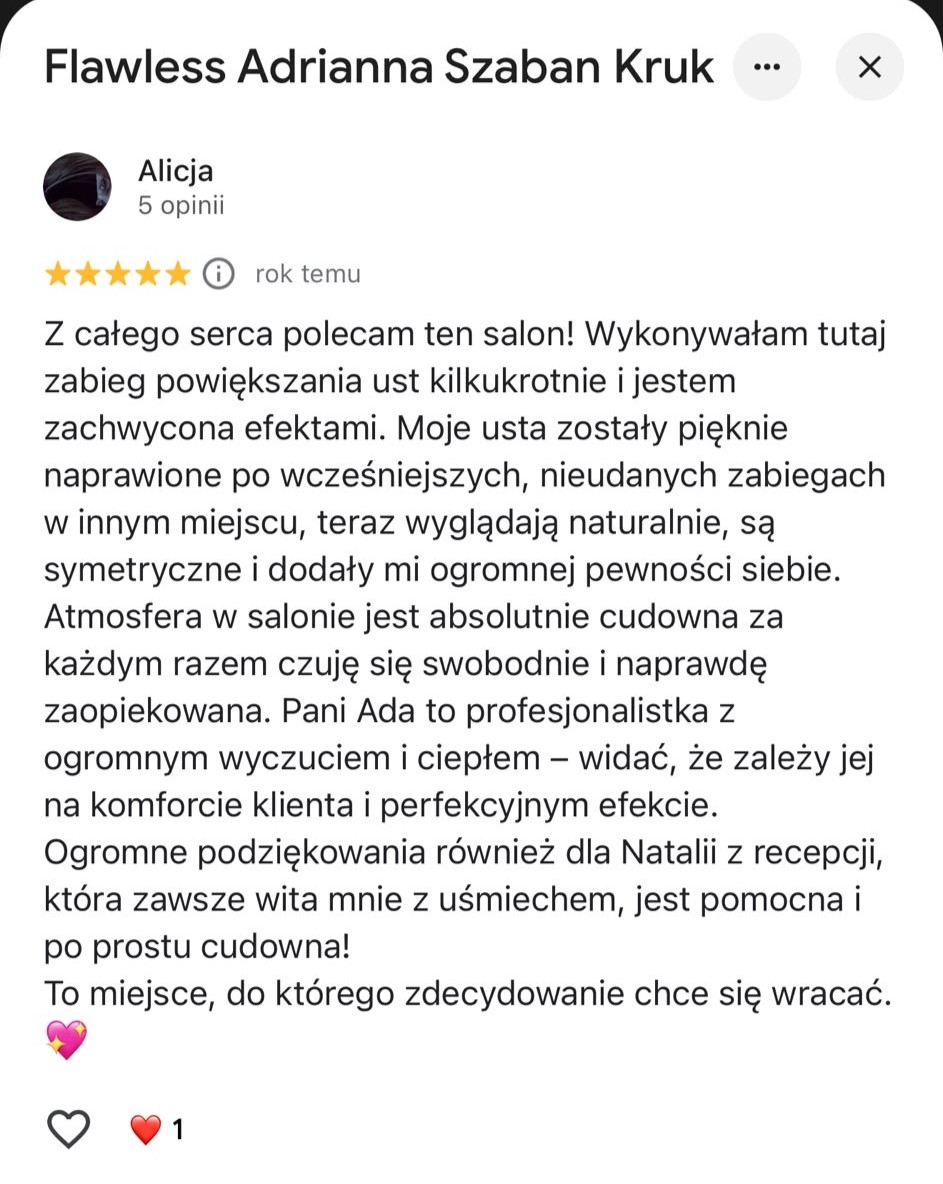 Opinia klientki Flawless