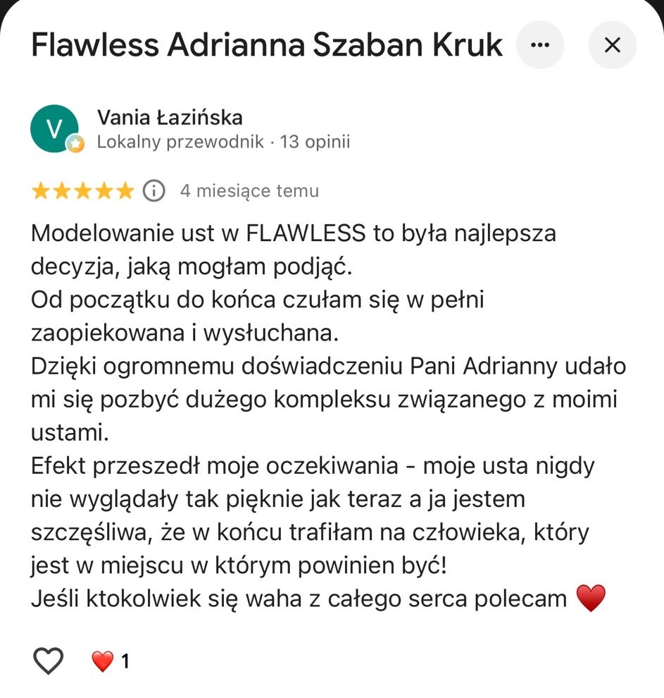Opinia klientki Flawless