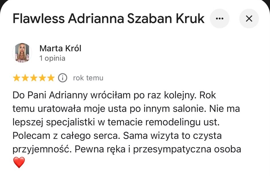 Opinia klientki Flawless