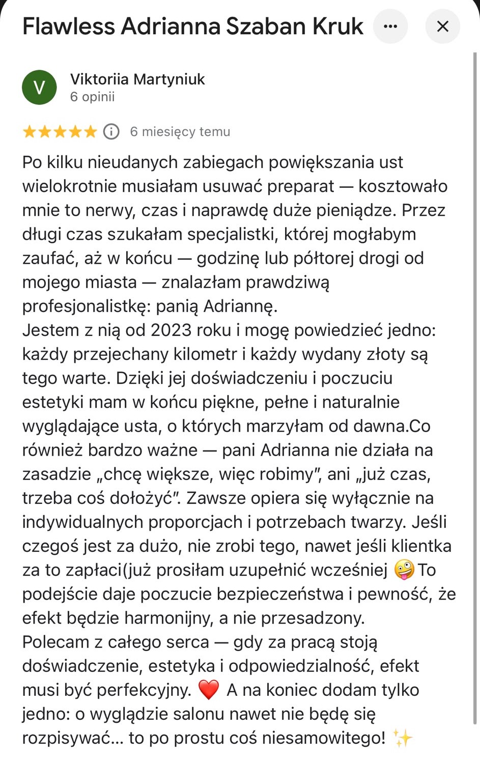 Opinia klientki Flawless