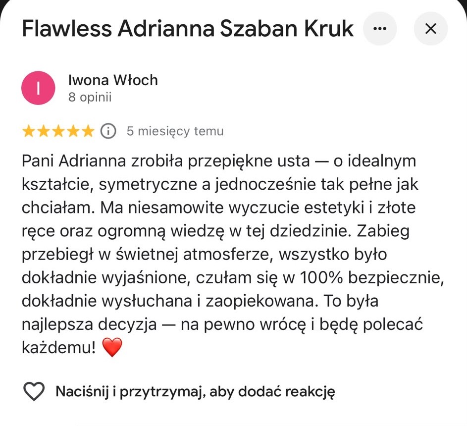Opinia klientki Flawless